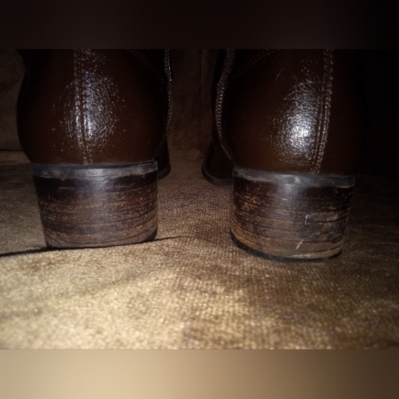 Enzo Angiolini Genuine Soft Leather Boots/ Vintage Brown Mid Calf Zipper Boots - Picture 8 of 15